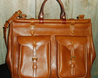 Handmade Leather Classic Grip Satchel Style (Gladstone)Travel Bag