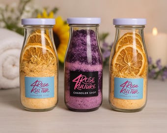 Handcrafted Bath Salt Trio | Relaxing Self-Care Soak, Spa Gift, Vegan Essential Oils