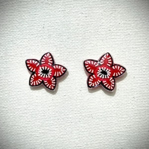 Demogorgon Stud Earrings: Stranger Things Flower Head, Hypoallergenic