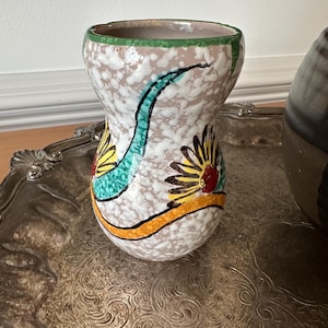 イタリア陶器　FRATELLI FANCIULLACCI　ミッドセンチュリー Vintage FRATELLI FANCIULLACCI Vase With Sailing Ships Decor 1960s