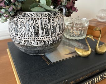 Greek Pithari Jar Replica: Rhodes Terracotta Oil Vase, Mythology Decor (5”x6”)
