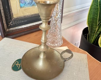Vintage Brass Chamberstick Candle Holder: Colonial Style WM. Rogers & Son