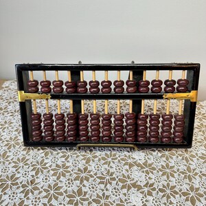 Vintage Suanpan Chinese Abacus: 1950s Mid-Century Desk Decor