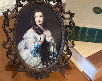 Vintage Brass Picture Frame: Rococo Portrait, Handcrafted in Italy
