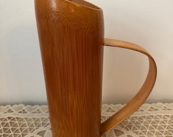 Vintage Bamboo Pitcher | Handcrafted MCM Tiki Barware