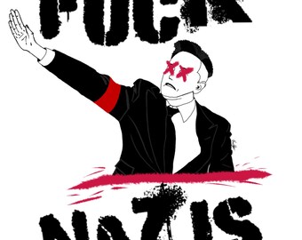 Fuck Nazis Digital Download (PNG Blank Background)