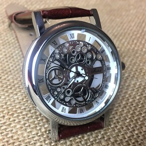 Personalisierte Uhr, gravierte Uhr, Hochzeitsgeschenke, Bräutigam Geschenk, Uhren für Männer, Trauzeugen Uhren, Silber Uhr, Steampunk Uhr, montreuhr Bild 2