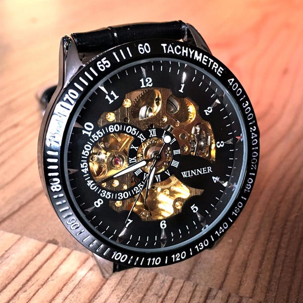 Engraved watch, Personalized watch, Skeleton watch, Wedding watches, watches for men, groomsmen watches, groomsmen gifts, Montre homme, Uhr