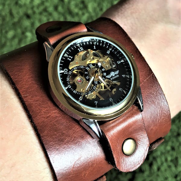 Engraved watch, Personalized watch, skeleton watch, anniversary gift, boyfriend gift, groomsmen watch, groomsmen gift, watches for men, sale