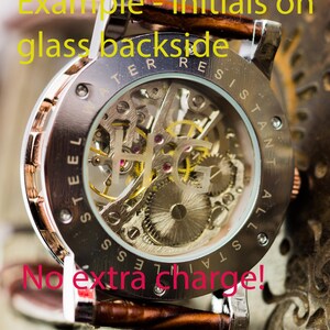 Personalized Engraved watch, Free Engraving, Free Shipping Worldwide Wedding watches men, engraved watch, groomsmen watches, skeleton watch image 8