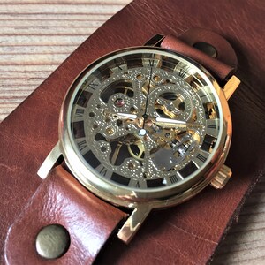 Personalized Engraved watch, Free Engraving, Free Shipping Worldwide Wedding watches men, engraved watch, groomsmen watches, skeleton watch image 3