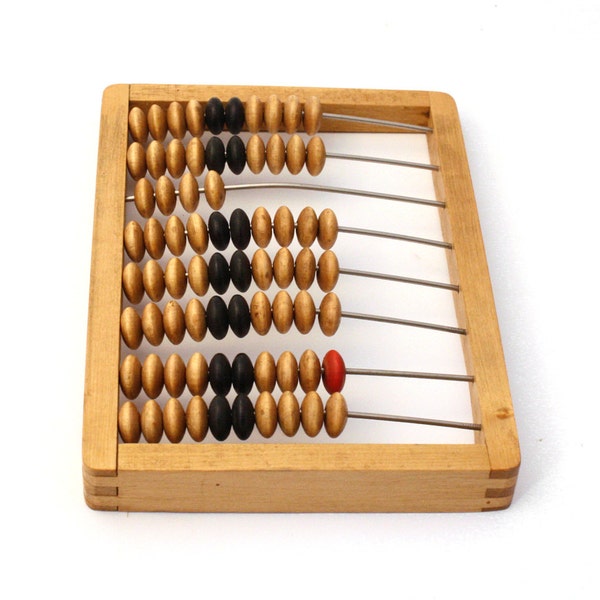 Back to school. Vintage wooden abacus, brown