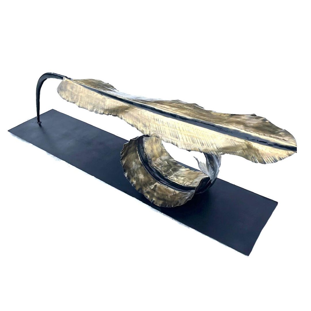 Hand-forged Iron Sculptural Feather Bench for Home or Office - Etsy