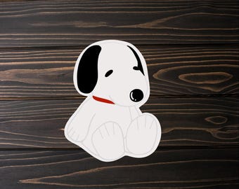 Snoopy plushie Custom Unique Water Proof Vinyl Stickers for outdoor and indoor 3inch