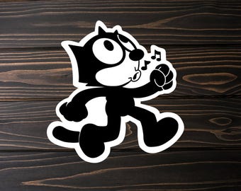 Felix the Cat, Custom Unique Water Proof Vinyl Stickers for outdoor and indoor 3 inch
