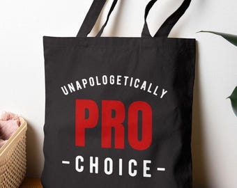 Pro-Choice draagtas, feministische katoenen canvas boodschappentas, herbruikbare Women's Rights Carryall