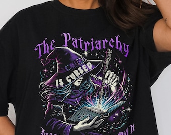 T-shirt féministe sorcellerie, patriarcat maudit, t-shirt graphique gothique drôle