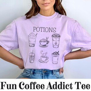 Potions Coffee T-Shirt, Magical Cafe, Barista Gift, Potter-Inspired Coffee Tee
