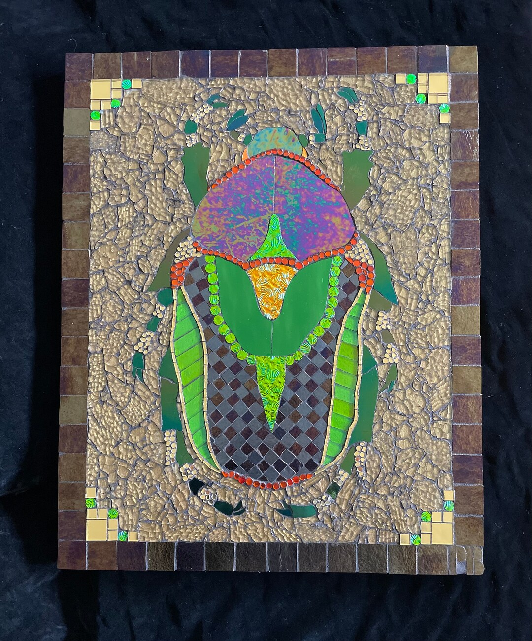 Stained Glass Mosaic Beetle Etsy