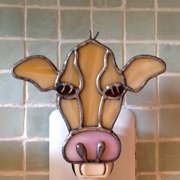 Stained Glass Jersey Cow Night Light