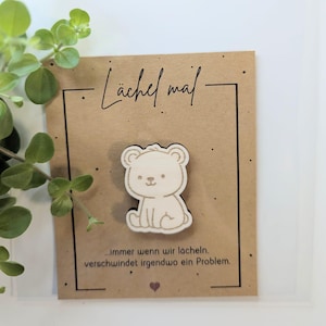 Karte Grußkarte Postkarte Geschenk Geschenkkarte Holz Laser Gravur Freunde Freude Glücksbringer Taschenumarmung
