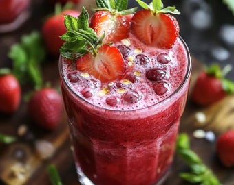 Descargar receta de refresco de fresa y açaí.