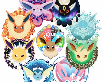 イーブイ進化ポケモンステッカー - Etsy 日本