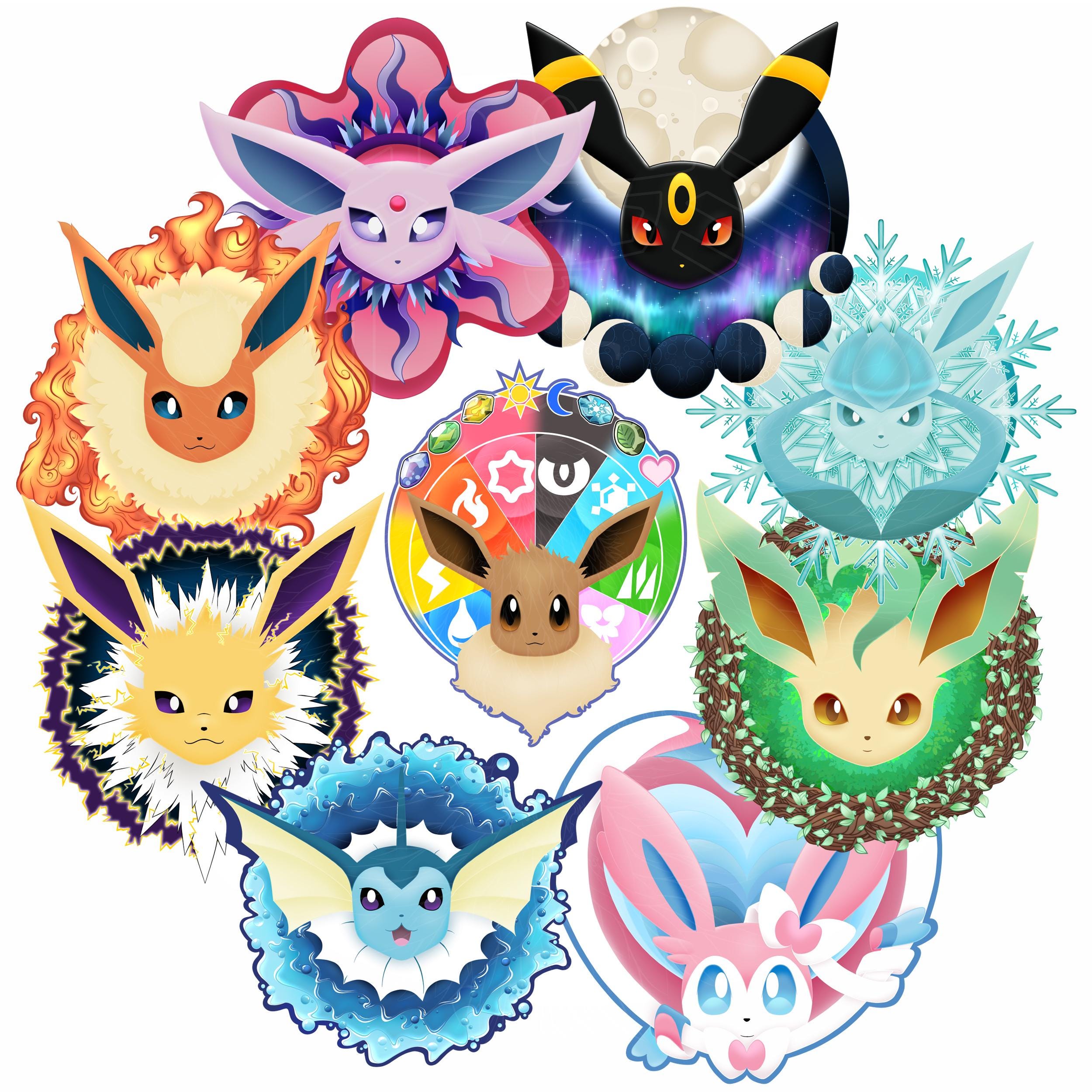 イーブイ進化ポケモンステッカー - Etsy 日本