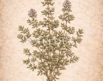Vintage Thyme Herb Print | Antique Botanical Art (Digital Download)