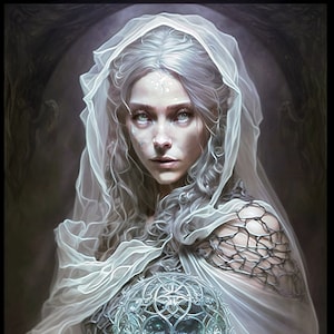 Sorceress Witch Art Print Gothic Magic Portrait Surreal - Etsy