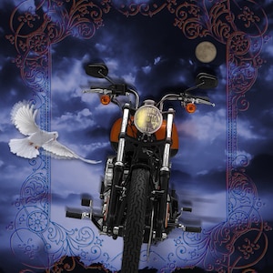 Motorcycle Poster Print Harley Davidson Motorcycle Poster Fantasy Motorbike Art Motorcycle Garage Poster Motorbike Art Print