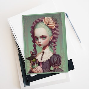 Pop-Surrealism Art Journal, Creepy Cute Ruled Notebook, Big Eye Hard Back Journal, Goth Journal