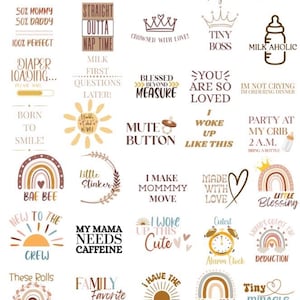 Boho Baby Onesie Iron-On Sayings | Canva Template (Instant Download)