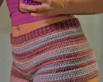 Crochet mini shorts