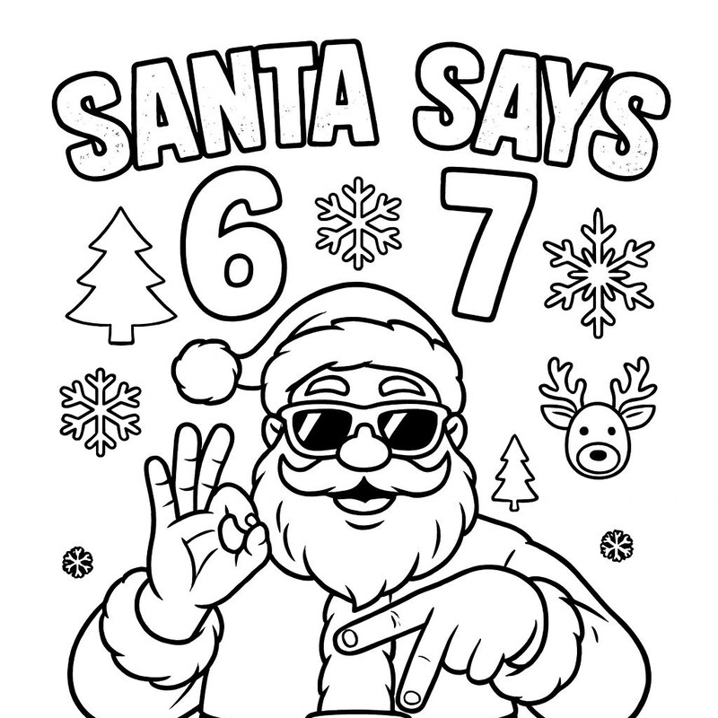 Six Seven Coloring Page Etsy Six Seven Coloring Page Etsy