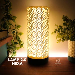 Hexagonal Geometric LED Table Lamp | Modern Minimalist Home & Office Decor | Artistic Architectural Accent Lighting