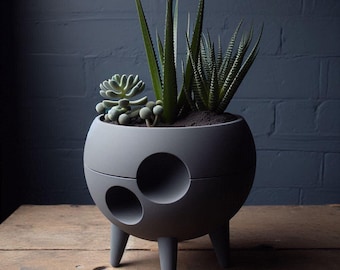 Astronaut Landing Lunar Planter: Space-Themed Indoor Succulent Pot for NASA Enthusiasts