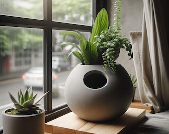 Sleek Self-Watering Planter: Modern Design for Effortless Indoor & Outdoor Plant Care