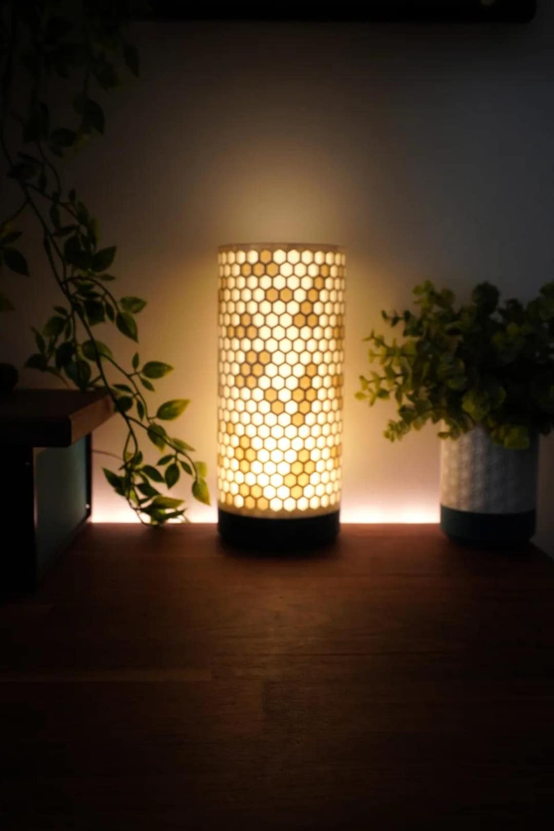 Modern Hexagonal Table Lamp Geometric LED Light Fixture for