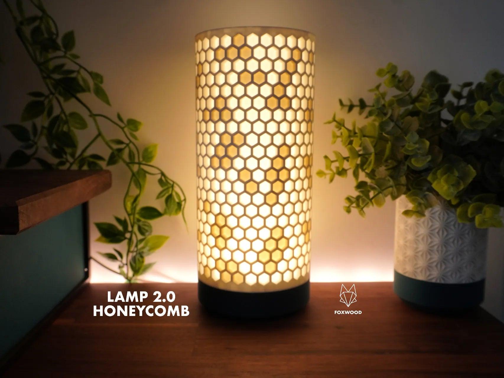 Modern Hexagonal Table Lamp Geometric LED Light Fixture for