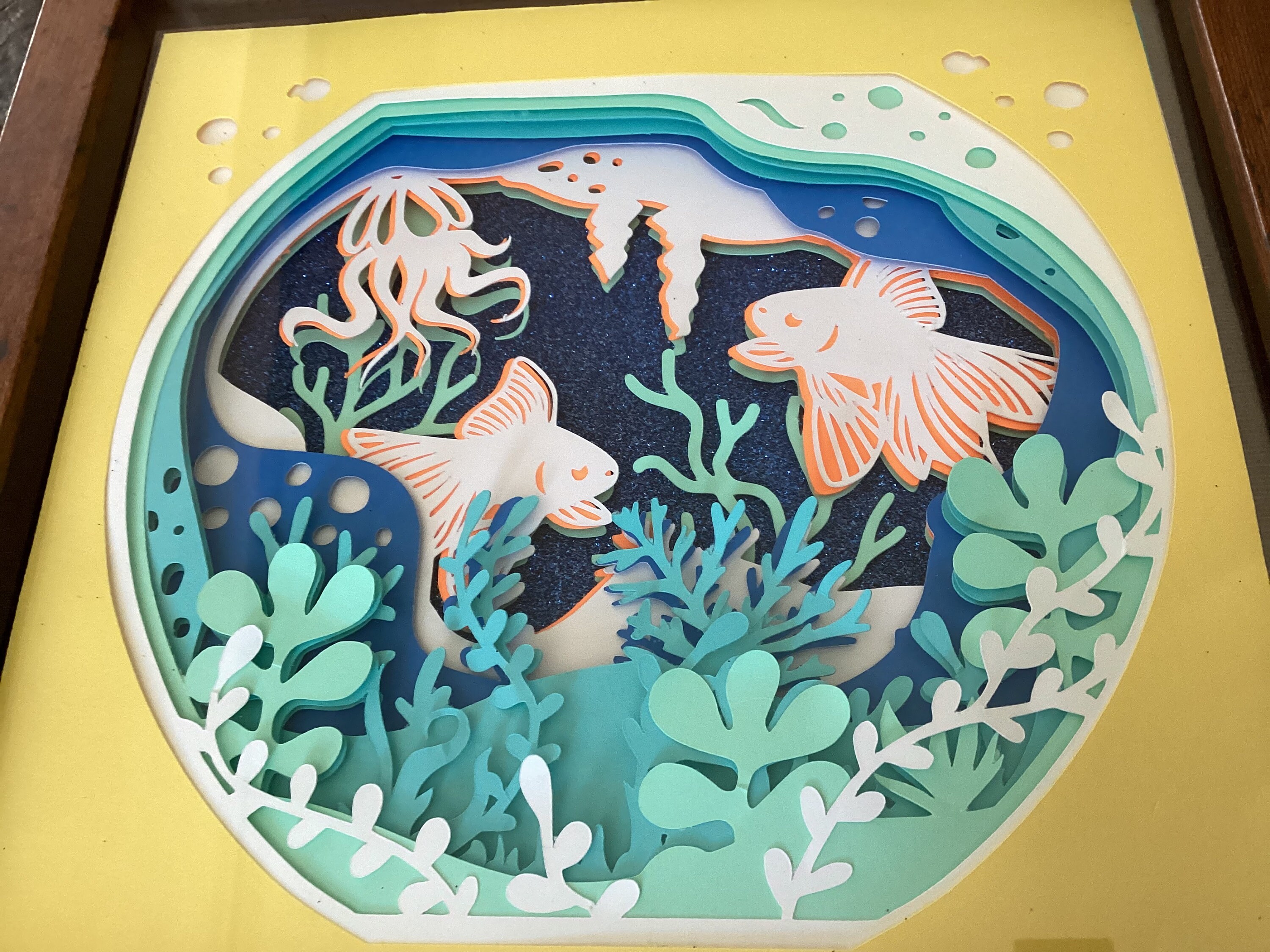 3D Layered Paper Aquarium Shadow Box - Etsy