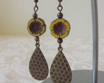 Yellow Flower Earrings