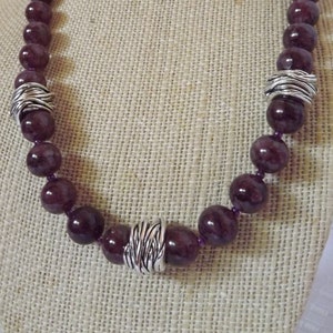 Lepidolite Necklace: 10mm Lavender Stone Beaded Design