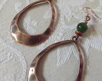 Copper Oval Earrings