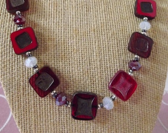 Red Czech Glass Necklace