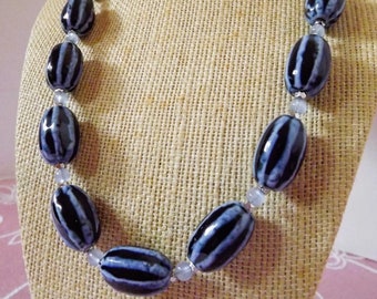 Navy Blue Watermelon Necklace Set