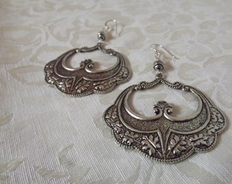 Stamped Silver Earrings