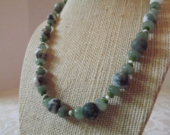 Green Tree Agate Necklace Set