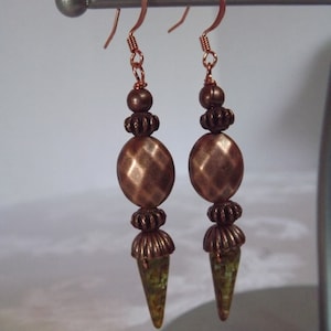 Glass and Copper Earrings