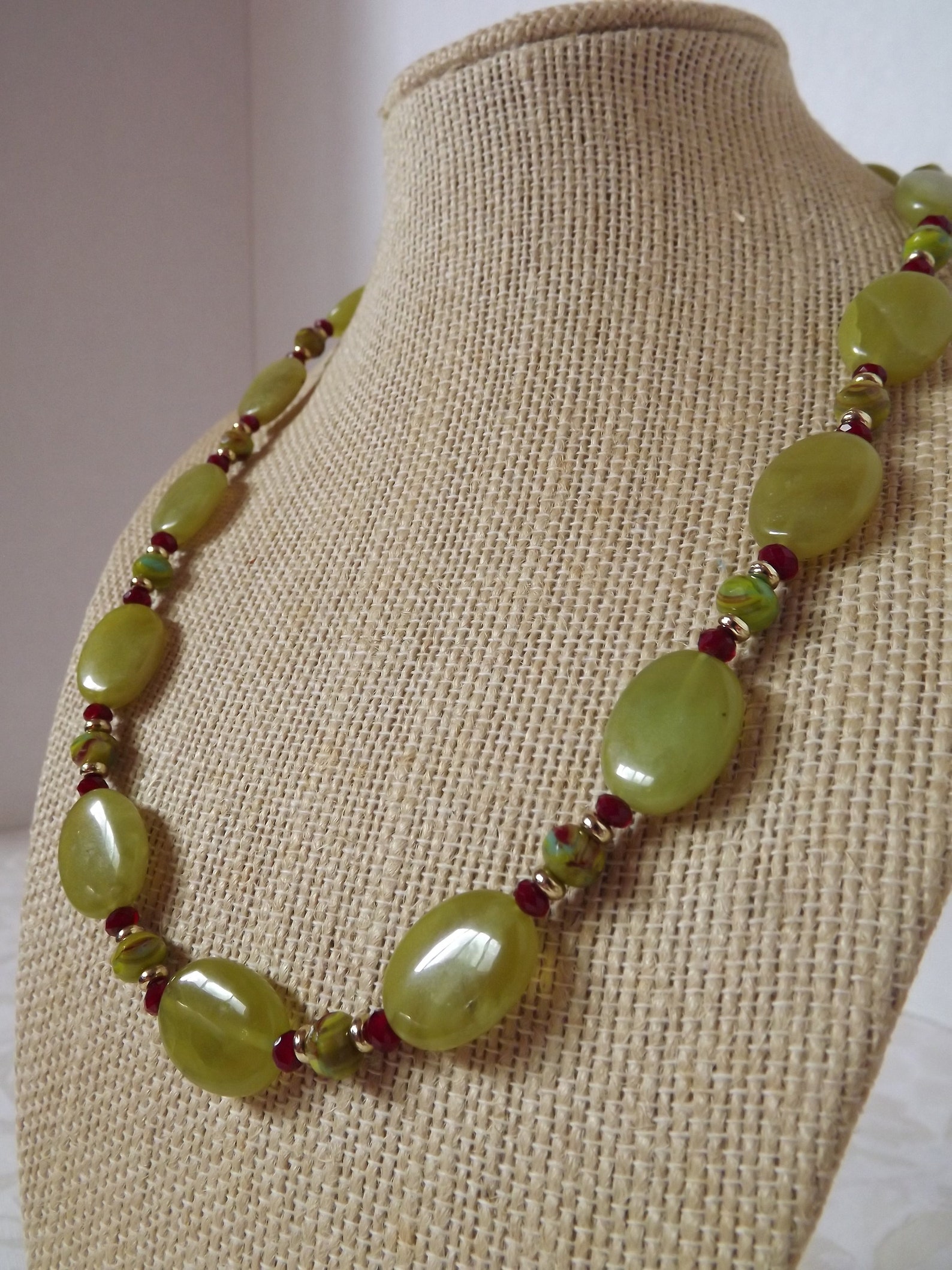Green Jade Necklace Set | Etsy